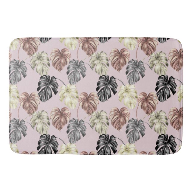 Tapis De Bain Impression d'animal tropical et série de verdure D (Devant)