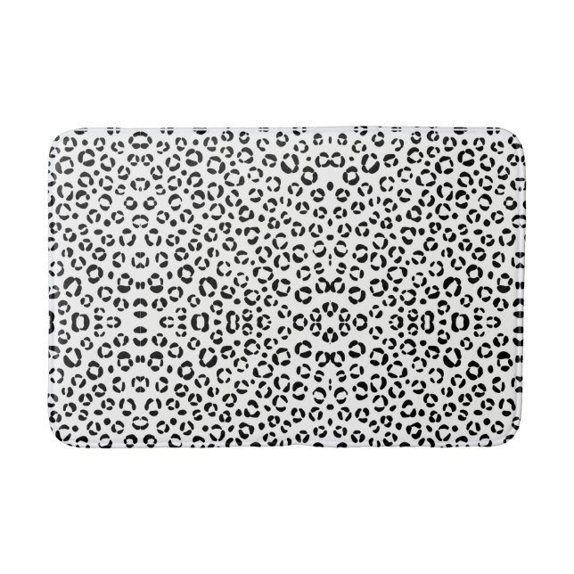 Tapis De Bain Impression d'animaux en N&B (Devant)