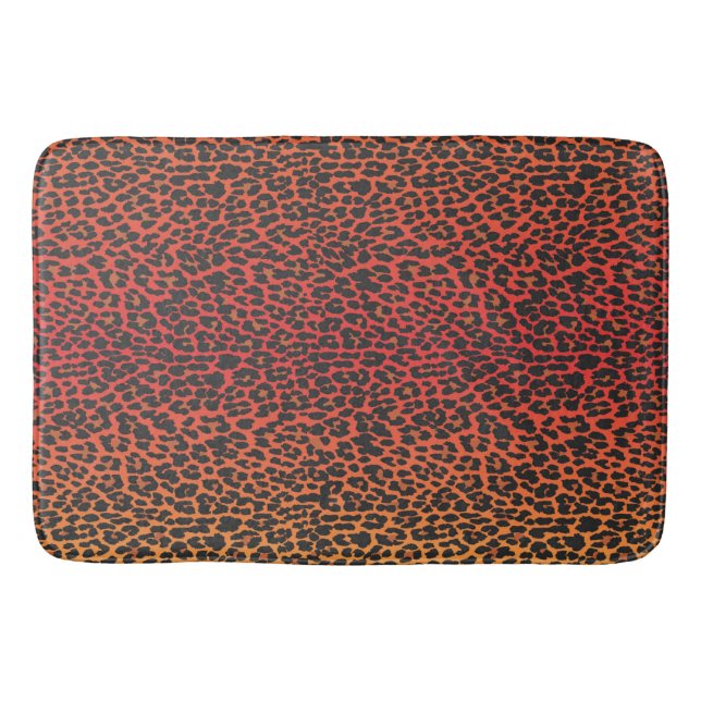 Tapis De Bain Impression de peau de léopard au coucher du soleil (Devant)
