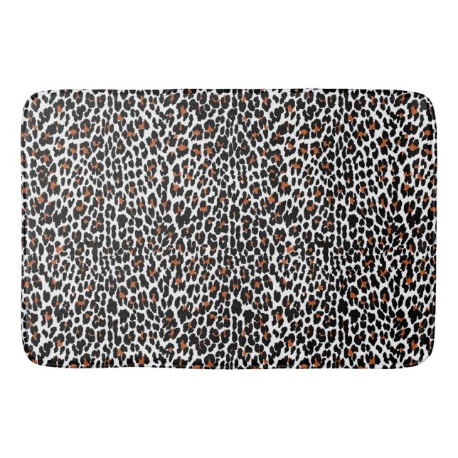 Tapis De Bain Impression de peau de léopard blanc (Devant)