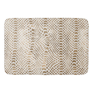 Tapis De Bain Impression de serpent blanc or
