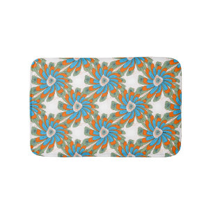 Tapis De Bain Impression de textile abstrait floral en trame