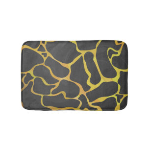 Tapis De Bain Impression Giraffe noir et jaune