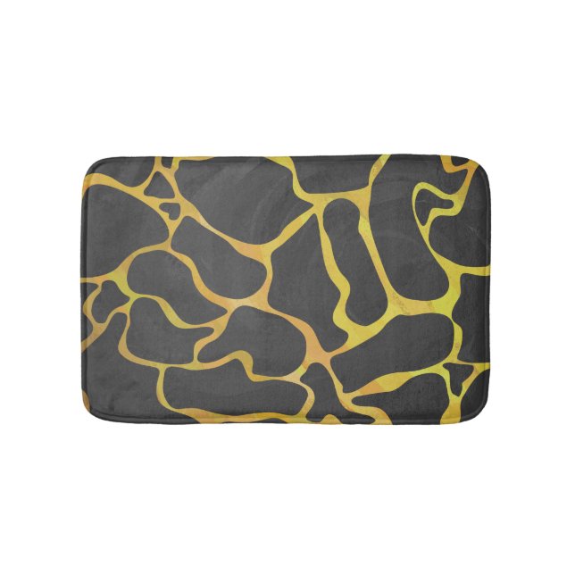 Tapis De Bain Impression Giraffe noir et jaune (Devant)