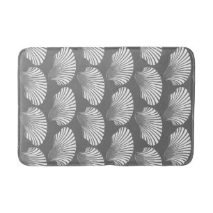 Tapis De Bain Impression, gris/gris et blanc sur le bloc de coqu