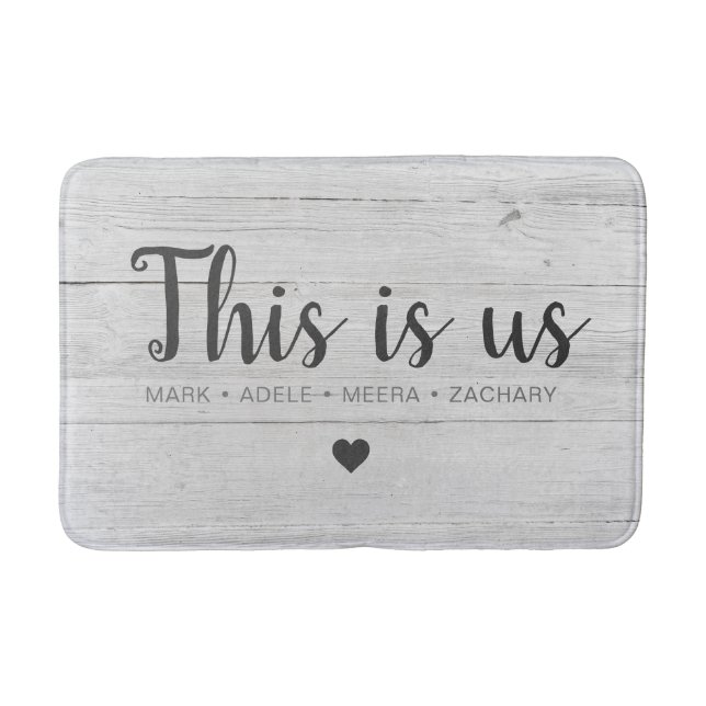 Tapis De Bain Impression sur bois This Is Us Cœur (Devant)
