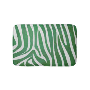Tapis De Bain Impression verte et blanche Zebra