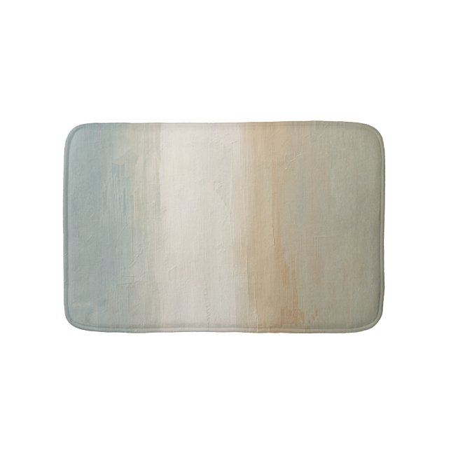 Tapis De Bain Imprimé Abstrait Rustique Bleu Clair Beige Olive G (Devant)