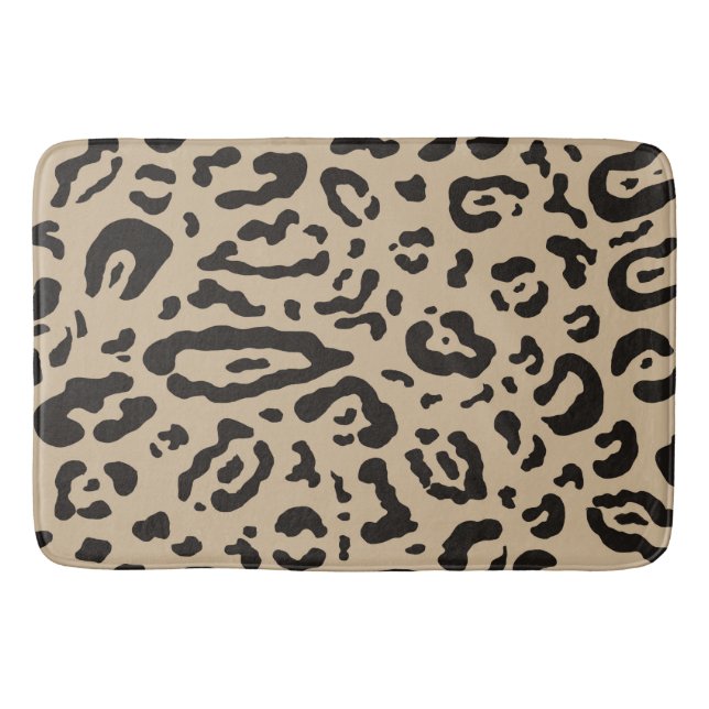 Tapis De Bain Imprimé animal brun et noir au motif tigre léopard (Devant)