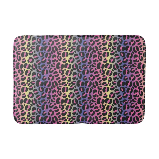 Tapis De Bain Imprimé animalier Léopard Arc-en-Ciel (Devant)