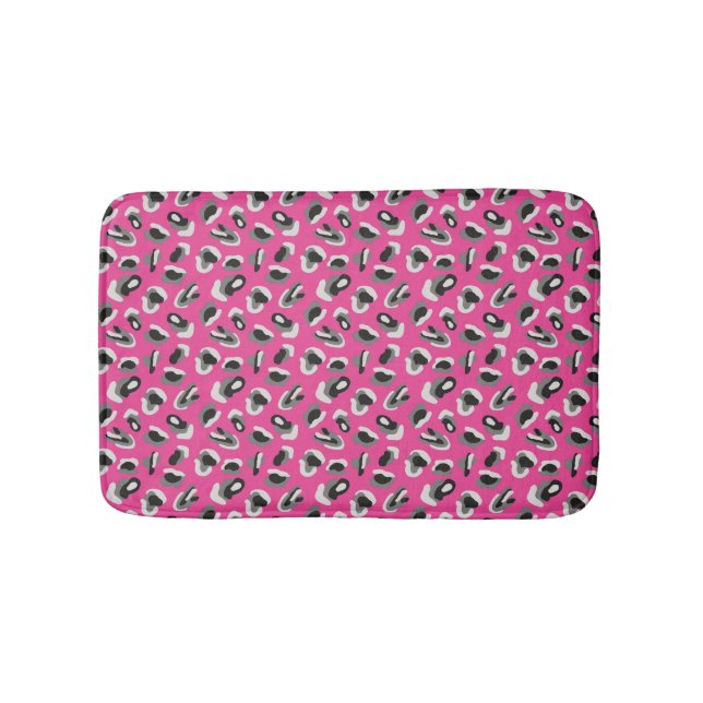 Tapis De Bain Imprimé animalier léopard rose vif (Devant)