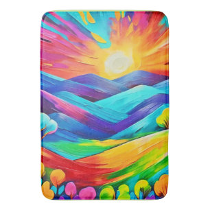 Tapis De Bain Imprimer l'art de Sunset Mountain