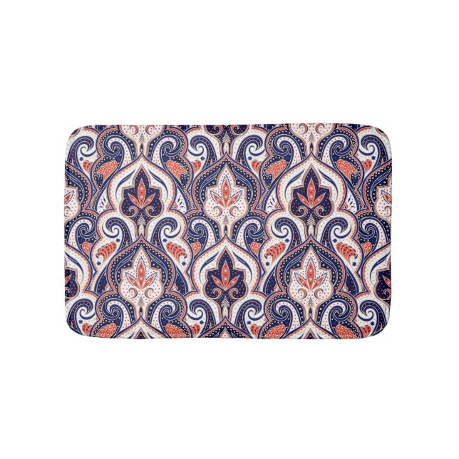 Tapis De Bain Indian Paisley : Médaillon Floral Sans Seamless. (Devant)