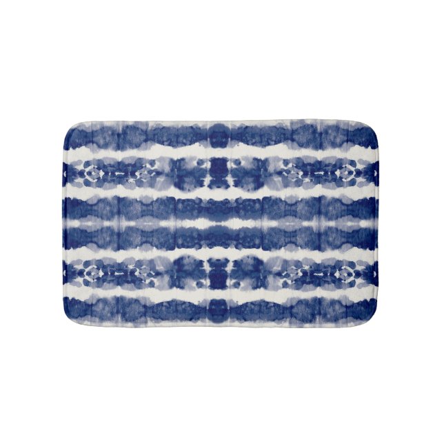 Tapis De Bain Indigo Art : Chaos Aquarelle Abstrait. (Devant)