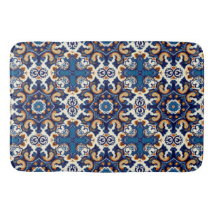 Tapis De Bain Indigo Azulejo Bleu Portugais Lisbonne Talavera 