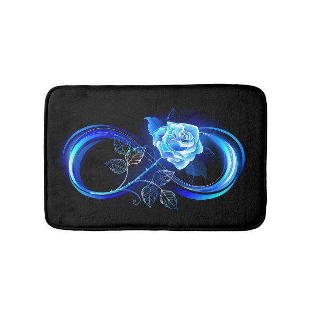 Tapis De Bain Infini lumineux avec rose bleue (Devant)