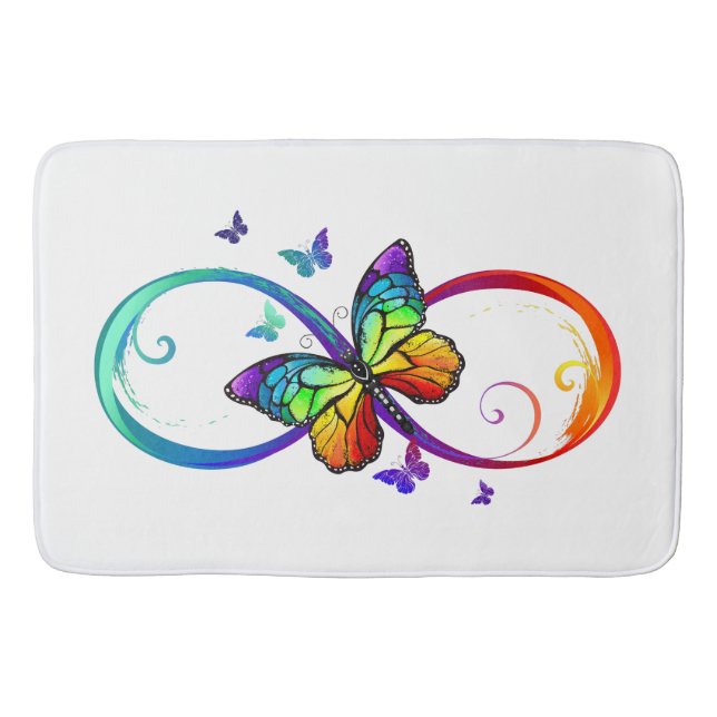 Tapis De Bain Infini papillon arc-en-ciel (Devant)