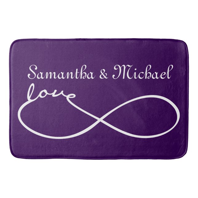 Tapis De Bain Infinity Love Lemniscate white + votre backgr. (Devant)