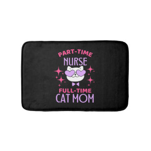 Tapis De Bain Infirmière amusante Chat maman Lover