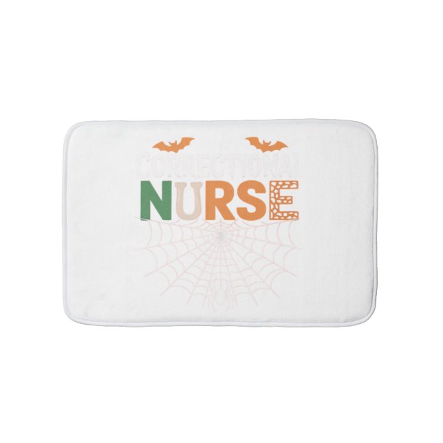 Tapis De Bain Infirmière correctionnelle Halloween Citrouille cl (Devant)