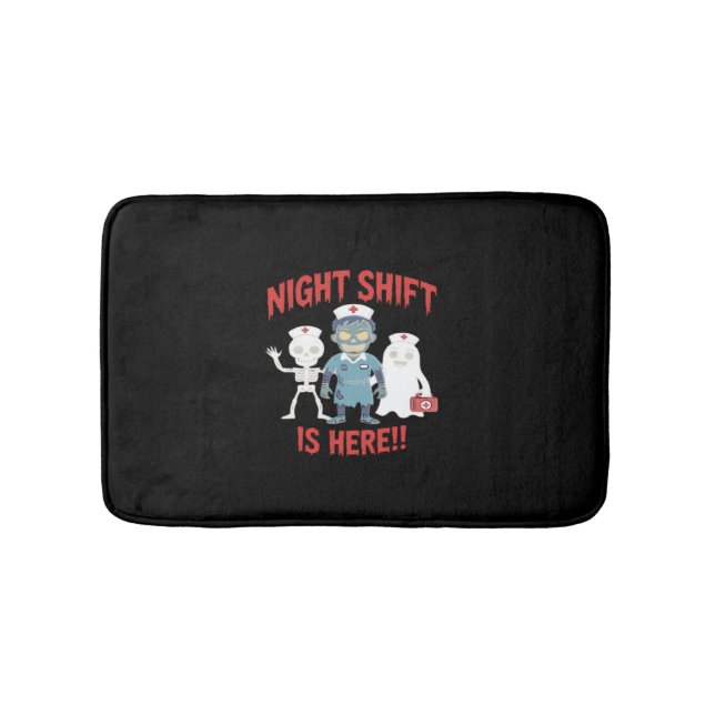 Tapis De Bain Infirmière d'Halloween Funny Fantôme Squelette Zom (Devant)