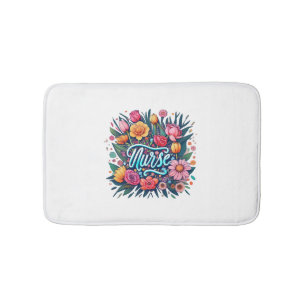 Tapis De Bain Infirmière Fleurs Infirmière