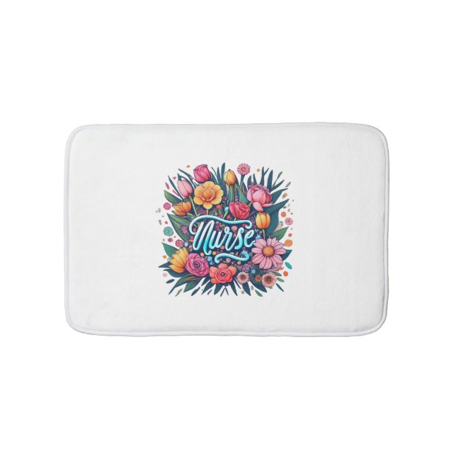 Tapis De Bain Infirmière Fleurs Infirmière (Devant)
