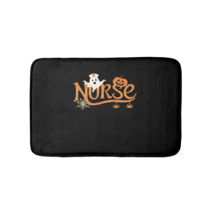 Tapis De Bain Infirmière Halloween mignon Fantôme et Citrouille