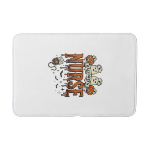 Tapis De Bain Infirmière Halloween Vintage Fantôme Citrouille De