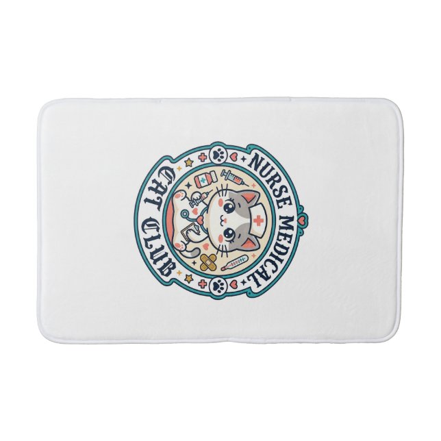 Tapis De Bain Infirmière médicale chat drôle conception amateur  (Devant)