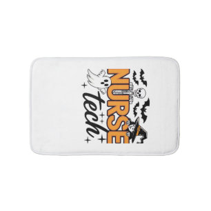 Tapis De Bain Infirmière technicienne - Halloween - avec squelet