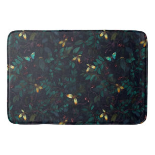 Tapis De Bain Insectes brillantes sur le feuillage foncé