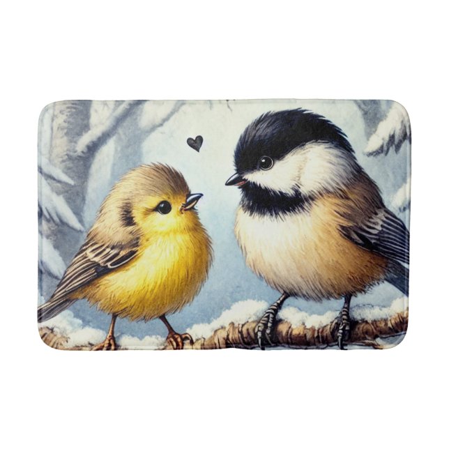 Tapis De Bain Inséparables dans une décoration d'hiver gelée (Devant)