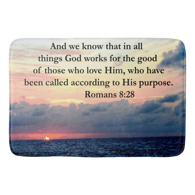 TAPIS DE BAIN INSPIRING ROMANS 8:28 DESIGN (Devant)