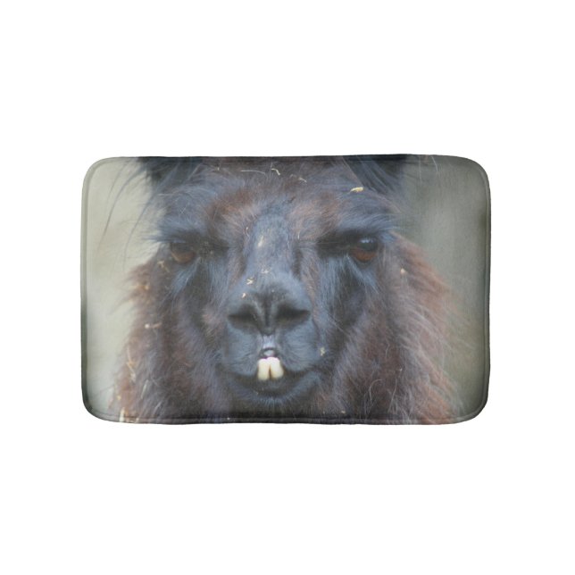 Tapis De Bain Intense Llama Noire Visage gros haut (Devant)