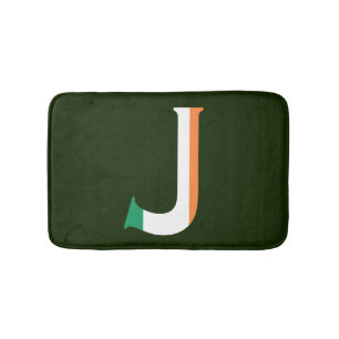 Tapis De Bain J Monogram superposé sur Irish Flag bmcn