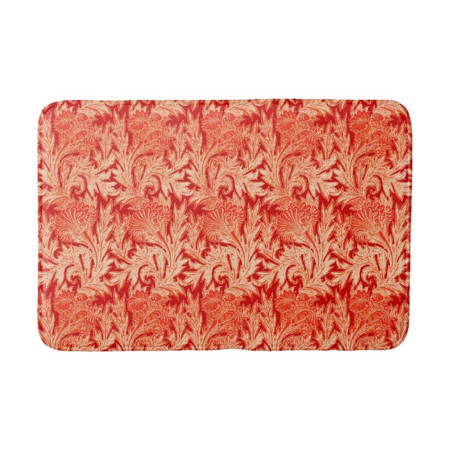 Tapis De Bain Jacobean Flower Damask, Mandarin et orange clair (Devant)