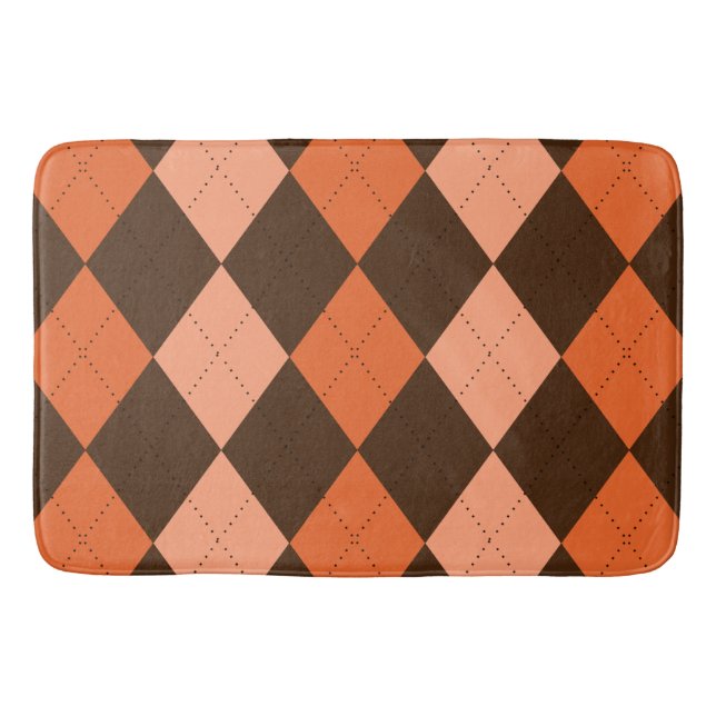 Tapis De Bain Jacquard d'automne rétro orange et Brown (Devant)
