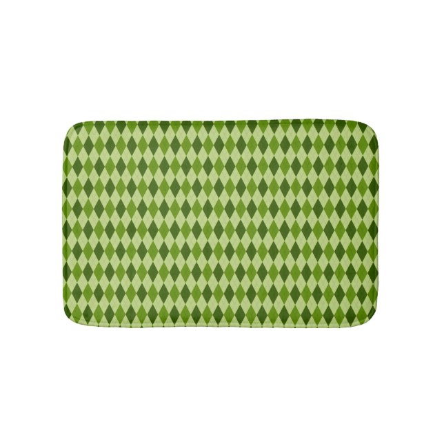 Tapis De Bain Jacquard diamant plaqué dans les tons vert clair (Devant)