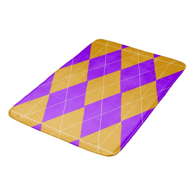 Tapis De Bain Jacquard pourpre et orange (Angle)