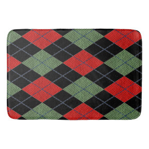 Tapis De Bain Jacquard Rouge Et Vert