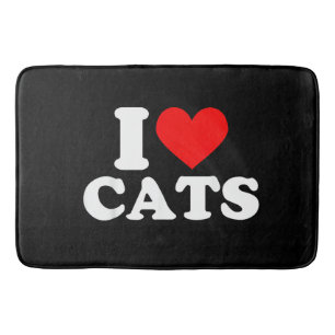 Tapis De Bain J'adore les chats - J'adore les chats J'aime les c