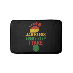 Tapis De Bain Jah Bénisse Chaque Pas que je fais Drapeau Rastafa