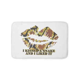 Tapis De Bain J'ai embrassé un serpent Brown et l'impression or