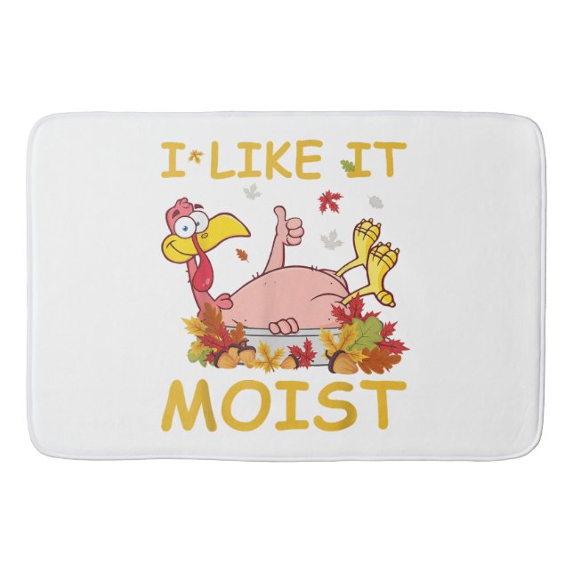 Tapis De Bain J'aime ça humide drôle dinde comme dîner Thanksgiv (Devant)