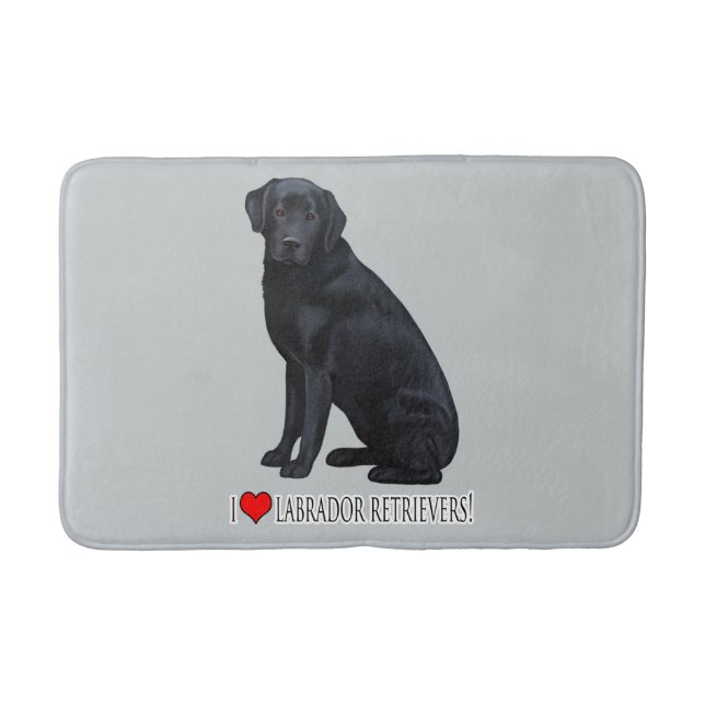 Tapis De Bain J'aime des chiens d'arrêt de Labrador ! (Devant)