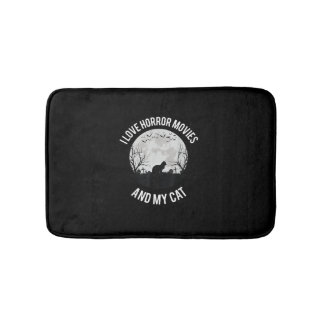 Tapis De Bain J'Aime Les Films D'Horreur Et Mon Chat