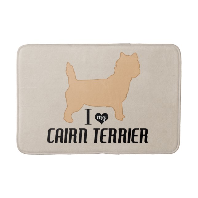 Tapis De Bain J'aime ma salle de bain Cairn Terrier (Devant)