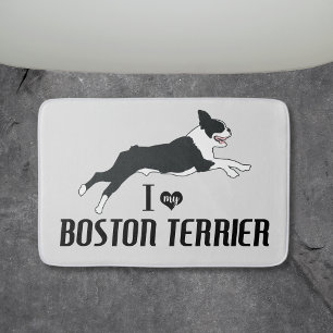 Tapis De Bain J'Aime Mon Chien Terrier De Boston