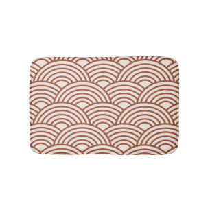 Tapis De Bain Japonaise Seigaiha Vave Rust Terracotta